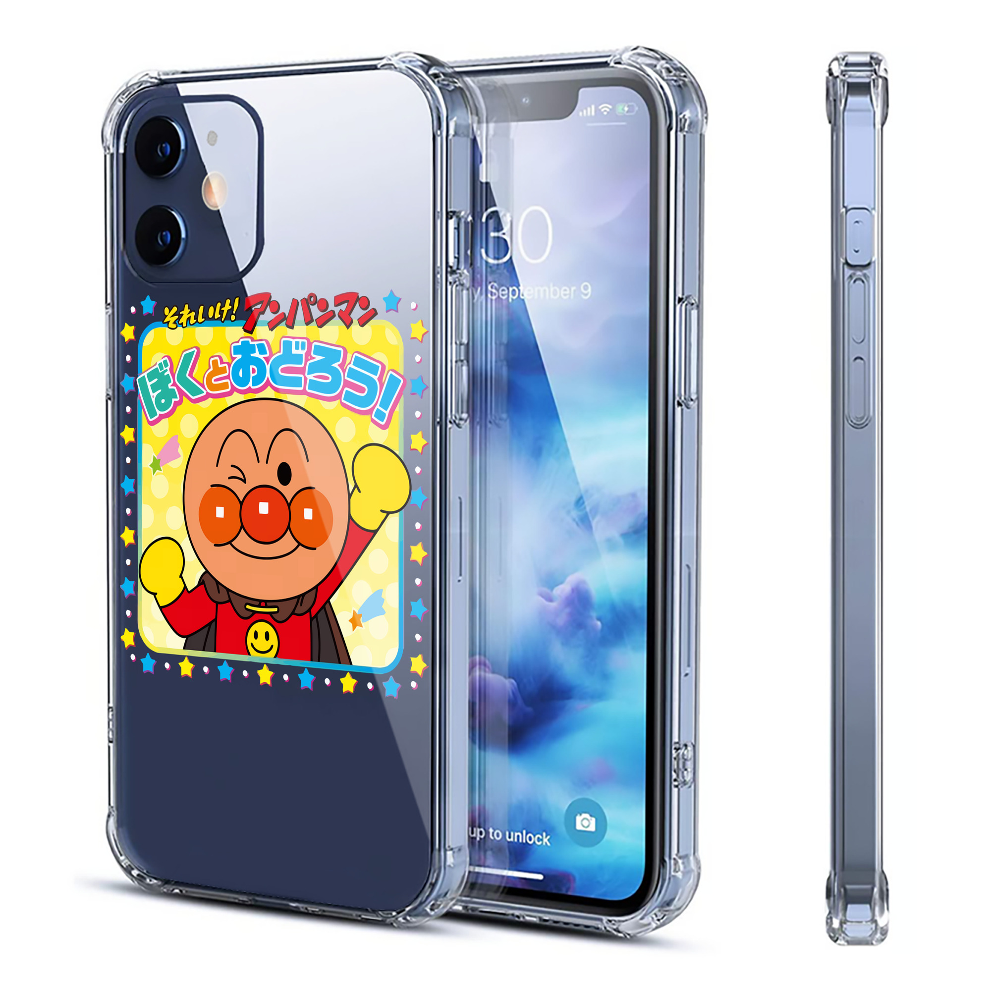 （画像用） アンパンマン Anpanman 【iPhone 12シリーズ対応】透明スマホケース（クリアソフトケース）